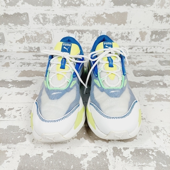 Puma RS Fast Paradise White Blue Lace Up Running Athletic Low Top Sneakers M826 - Picture 5 of 9